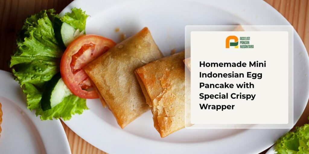 A stack of crispy, square-shaped scallion egg martabak served warm alongside a bird's eye chili vinegar sauce