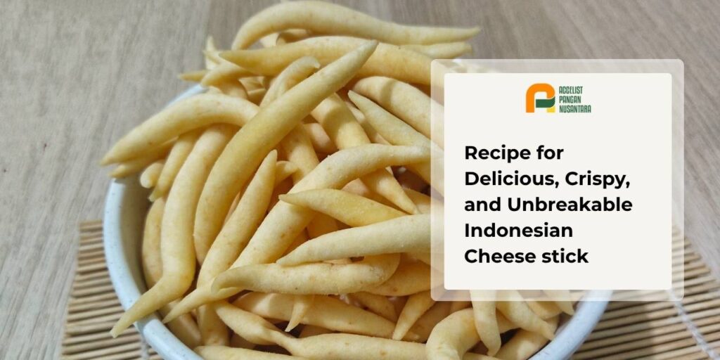 Golden colored Indonesian Cheese stick with a crispy and savory texture.