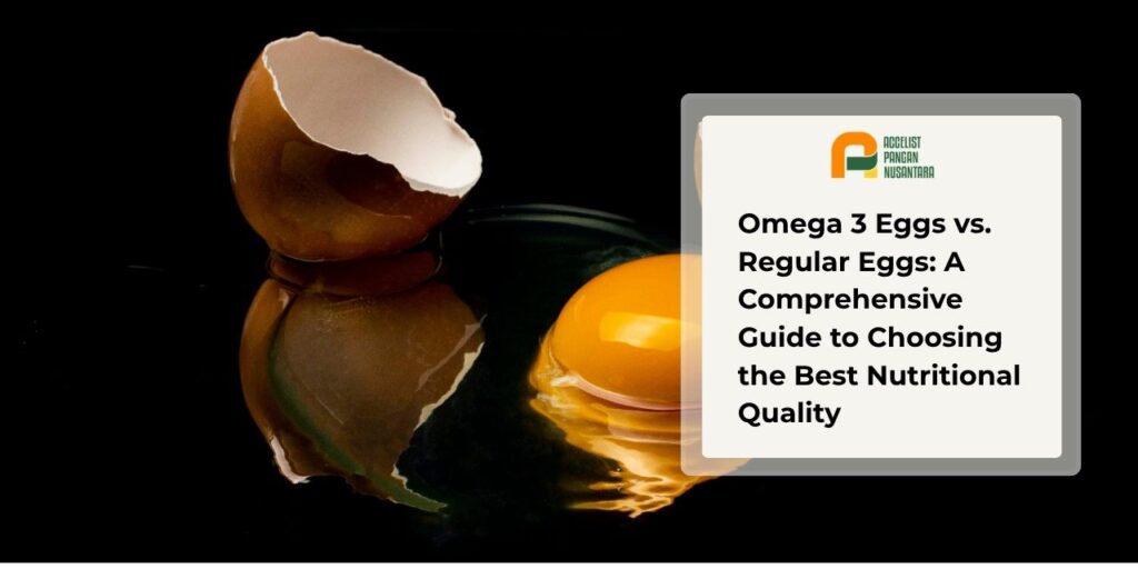 makanan sehat bergizi tinggi yang memperlihatkan perbedaan warna kuning pada telur biasa dan telur omega 3 di atas meja dapur.