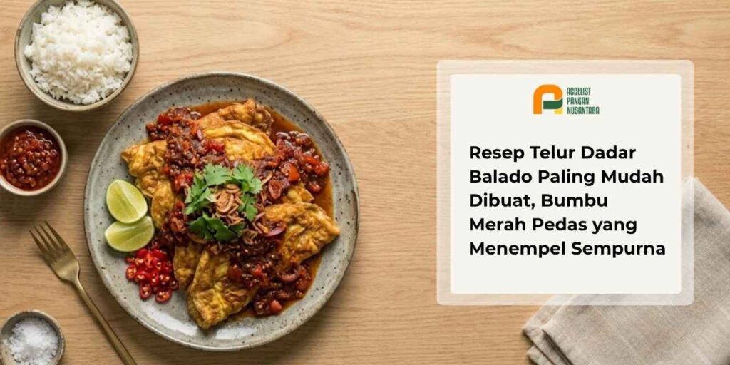 Telur dadar balado berbumbu cabai merah