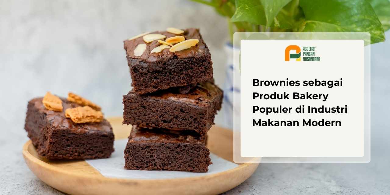 Potongan brownies cokelat sebagai produk bakery populer di Indonesia
