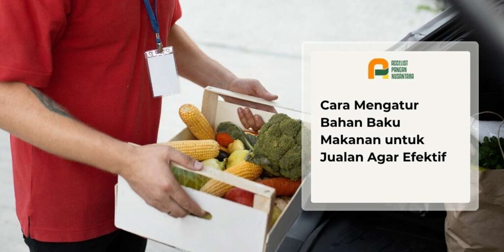 Kurir mengantarkan bahan baku makanan segar untuk bisnis kuliner