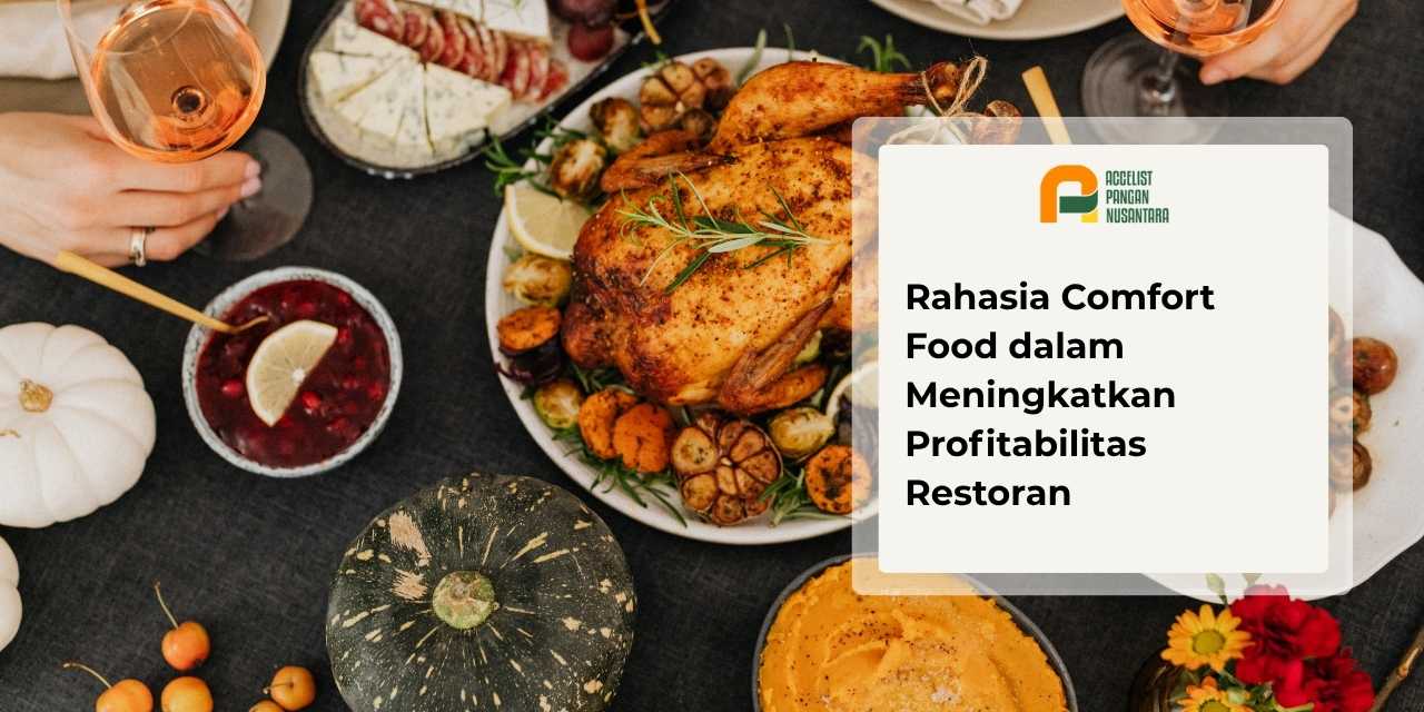 Berbagai hidangan comfort food khas Indonesia di atas meja kayu restoran.