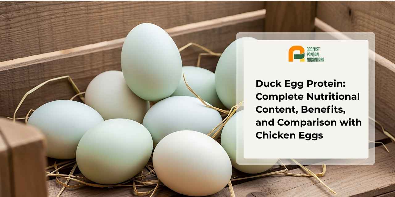 a row of duck eggs that are high in protein