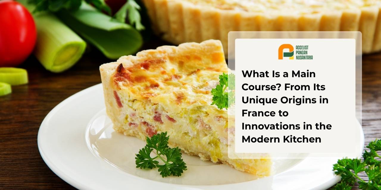 A slice of traditional French quiche Lorraine with a rich filling of eggs and bacon.
