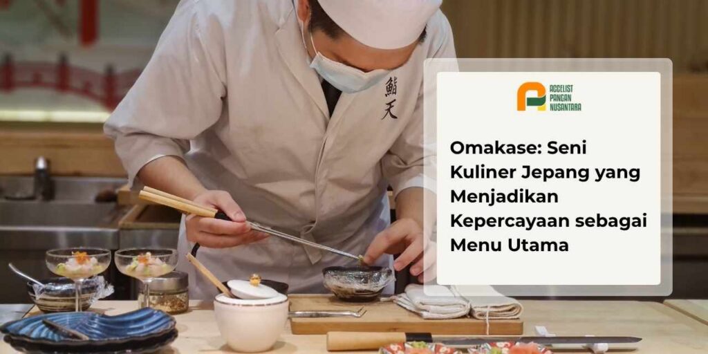 seorang chef yang sedang menyiapkan hidangan omakase