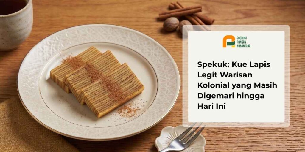 Potongan kue spekuk atau lapis legit khas Indonesia