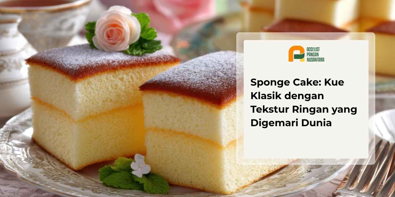 Sponge cake dengan tekstur yang ringan dan berpori halus