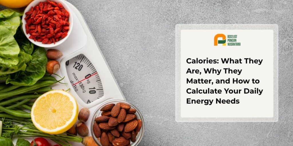 Illustration of calories in everyday healthy food