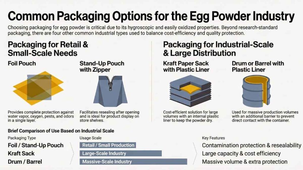 Infographics of Other Packaging Types Commonly Used for Egg Powder