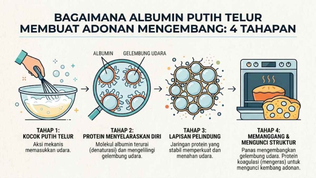 Tahapan Albumin Membentuk Daya Kembang Adonan