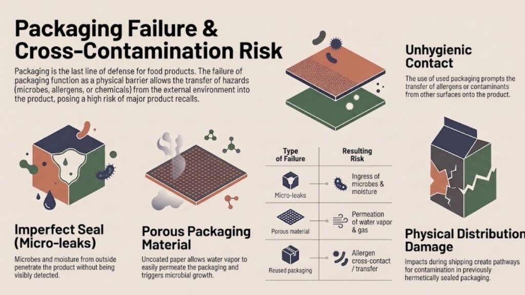 Infographics of Types of Packaging Failure Can Trigger Cross-Contamination